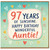 97th Birthday Auntie Card, Happy Birthday Wonderful Auntie Card