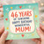 Mum 46th Birthday Card, 46 Years of Sunshine Happy Birthday Wonderful Mum