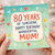 80th Birthday Card for Mum, 80 Years of Sunshine Happy Birthday Wonderful Mum Card