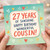 27th Birthday Card for Cousin, 27 Years of Sunshine Happy Birthday Wonderful Cousin Card