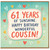 61st Birthday Card for Cousin, Happy Birthday Wonderful Cousin Card