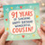 91st Birthday Cousin Card, Happy Birthday Wonderful Cousin