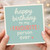 Happy Birthday To My Favourite Person Ever Card - Cute Hand-Lettered Typography, Teal and Coral, Heart Detail - For Partner, Best Friend or Loved One