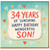 34th Birthday Card for Son, 34 Years of Sunshine Happy Birthday Wonderful Son Card