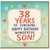 38th Birthday Card for Son, 38 Years of Sunshine Happy Birthday Wonderful Son