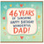 46th Birthday Card for Dad, 46 Years of Sunshine Happy Birthday Wonderful Dad Card