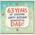 63rd Birthday Card for Dad, Happy Birthday Wonderful Dad