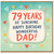 79th Birthday Card for Dad, 79 Years of Sunshine Happy Birthday Wonderful Dad Card
