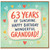 63rd Birthday Card for Granddad, 63 Years of Sunshine Happy Birthday Wonderful Grandad Card