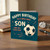 Happy Birthday Son Card - To a Brilliant Son and No.1 Leeds Fan, Cute Football Design, Fun Footy Theme for Boys