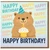 Happy Birthday Card - Cute Bear with Party Hat and Cupcake, Fun Pastel Animal Illustration for Kids or Adults