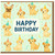 Happy Birthday Card - Cute Puppy Dogs in Party Hats with Confetti, Mint Green Dog Lover Design
