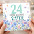 24th Birthday Sister Card, Floral Happy Birthday Card