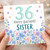 36th Birthday Card for Sister, Floral Happy Birthday Sister Card