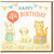 4th Birthday Card for Kids - Happy 4th Birthday with Cute Bunny, Puppy and Cat, Balloon, Gift and Bunting - Children's Card
