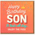 Happy Birthday Son Card - Confetti and Crown Design - 'It lasts all day... Enjoy the fuss' Funny Birthday Card for Son