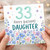 33rd Birthday Card for Daughter, Happy Birthday Floral Daughter Card
