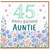 45th Birthday Card for Auntie, Floral Happy Birthday Card