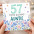 57th Birthday Card for Auntie, Happy Birthday Floral Card