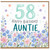 58th Birthday Auntie Card, Happy Birthday Floral Card