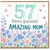 57th Birthday Card for Amazing Mum, Happy Birthday Floral Card