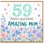 59th Birthday Card for Mum, Happy Birthday Amazing Mum Floral Card