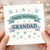 Grandad Birthday Card - Happy Birthday Grandad Ribbon Banners with Stars and Swallows - Teal and Lilac Design - Cute Card for