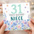 31st Birthday Card for Niece, Happy Birthday Niece Floral Card