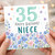 35th Birthday Card for Niece, Floral Happy Birthday Card