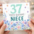 37th Birthday Niece Card, Happy Birthday Niece Floral Watercolour Card