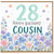 28th Birthday Card for Cousin, Floral Happy Birthday Card