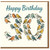 30th Birthday Card - Happy Birthday with Colourful Birds Forming 30 - Cute Nature Illustration for Adults