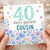 40th Birthday Card for Cousin, Happy Birthday Floral Wildflower Card