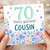 70th Birthday Card for Cousin, Floral Happy Birthday Cousin Card