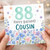 88th Birthday Cousin Card, Floral Happy Birthday Card