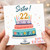 Sister 22nd Birthday Card, Happy Birthday Cake Design Card