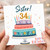 Sister 34th Birthday Card, Happy Birthday Cake Design