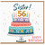 Sister 56th Birthday Card, Happy Birthday 56 Cake Card