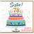 78th Birthday Card for Sister, Happy Birthday Cake Design