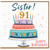 Sister 91st Birthday Card, Happy Birthday Card for Sister