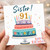 Sister 91st Birthday Card, Happy Birthday Card for Sister