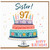 97th Birthday Sister Card, Happy Birthday Sister Card