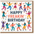 Funny Birthday Card - Happy Freakin' Birthday - Colourful Dancing People and Confetti Design