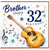 Brother 32nd Birthday Card, Happy Birthday Guitar Music Card