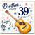 Brother 39th Birthday Card - Happy Birthday with Guitar and Music Notes