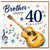 Brother 40th Birthday Card, Guitar and Music Notes Design