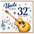 Uncle 32nd Birthday Card, Guitar and Music Design