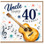 Uncle 40th Birthday Card, Music Lover Guitar Birthday Card