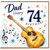 74th Birthday Card for Dad, Musical Guitar Design, Happy Birthday Dad