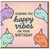 Sending You Happy Vibes On Your Birthday Card - Cute Party-Hat Sea Creatures, Pastel Confetti, Cheerful Design